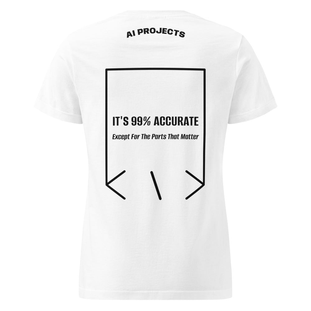 It's 99% Accurate — White Black back mockup