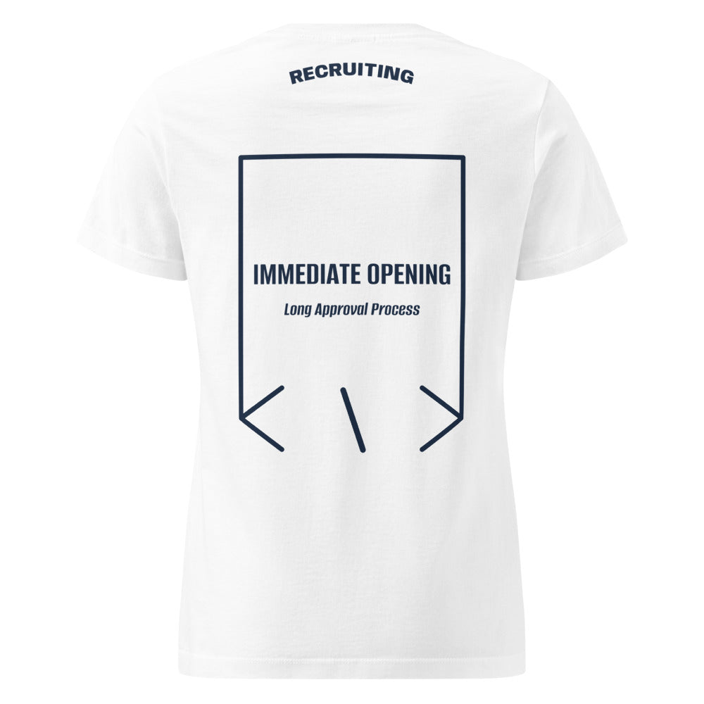 Immediate Opening — White Navy back mockup
