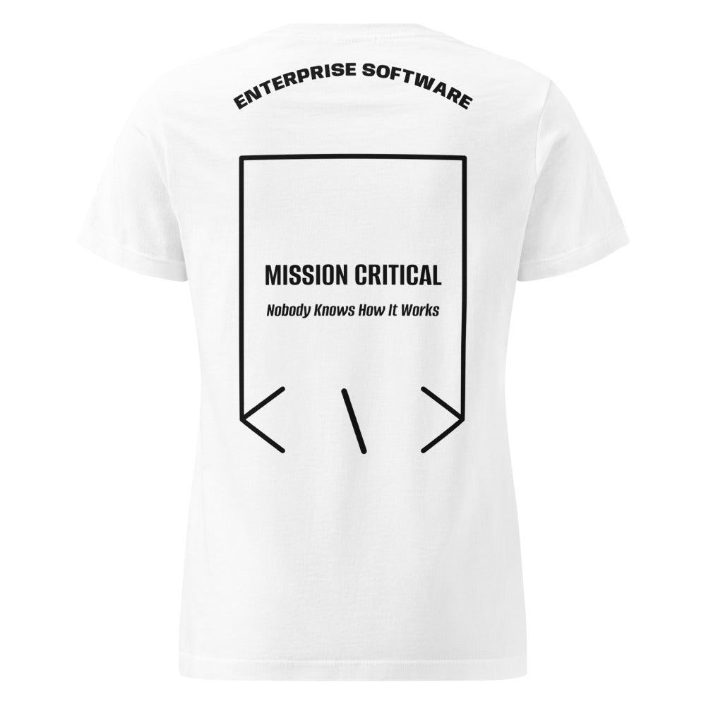 Mission Critical — White Black back mockup