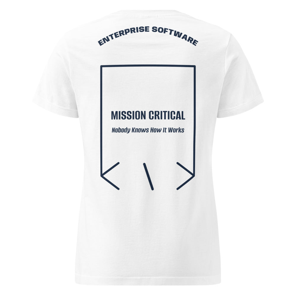 Mission Critical — White Navy back mockup