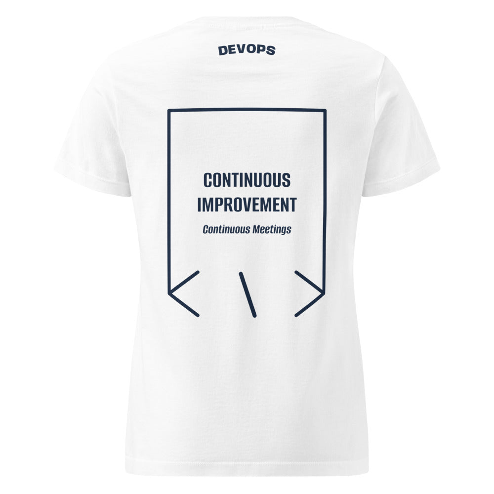 Continuous Improvement — White Navy back mockup