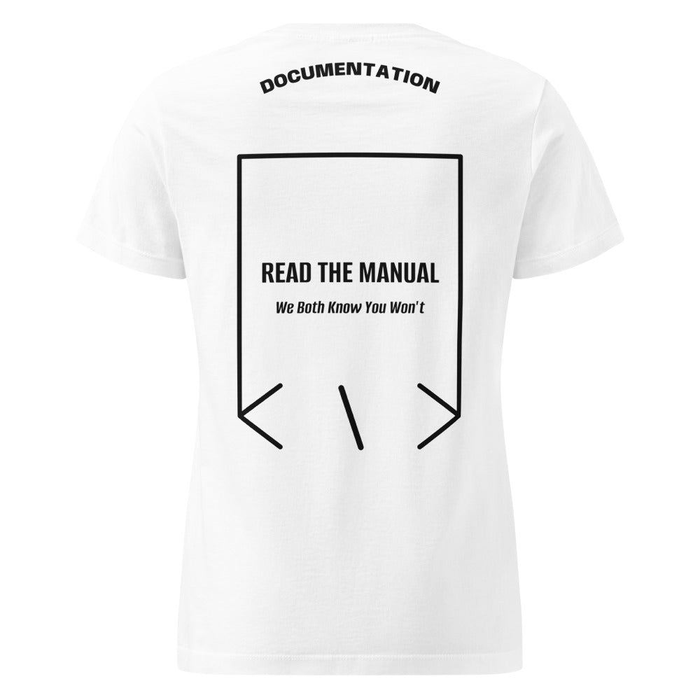 Read The Manual — White Black back mockup
