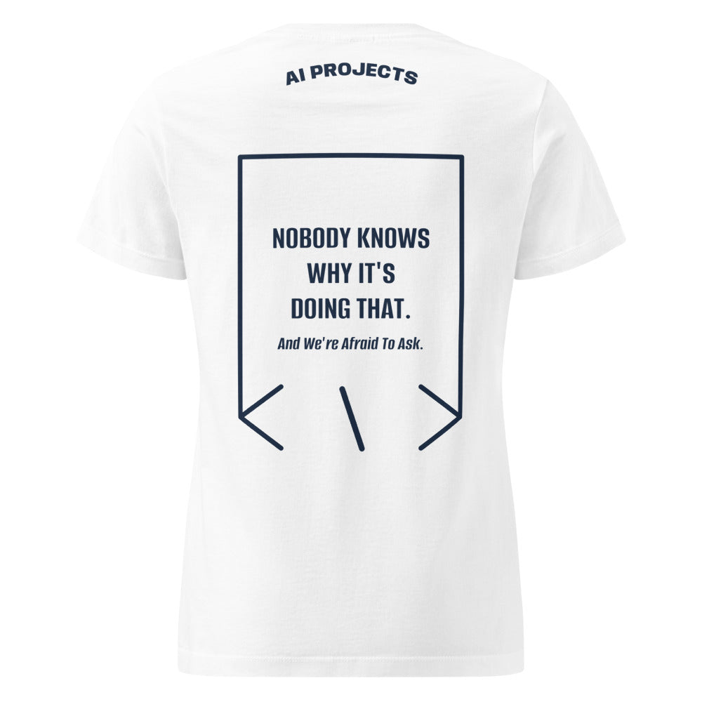 Nobody Knows Why It's Doing That. — White Navy back mockup