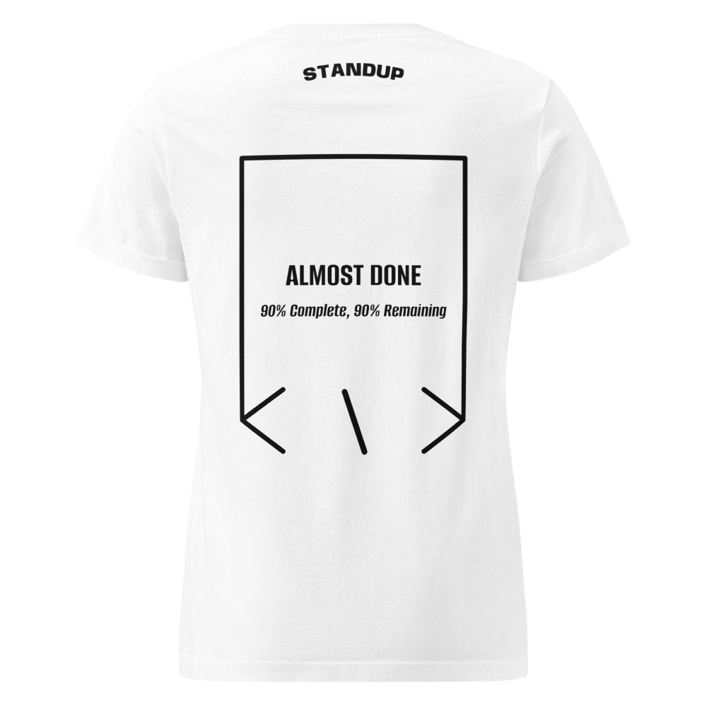 Almost Done — White Black back mockup