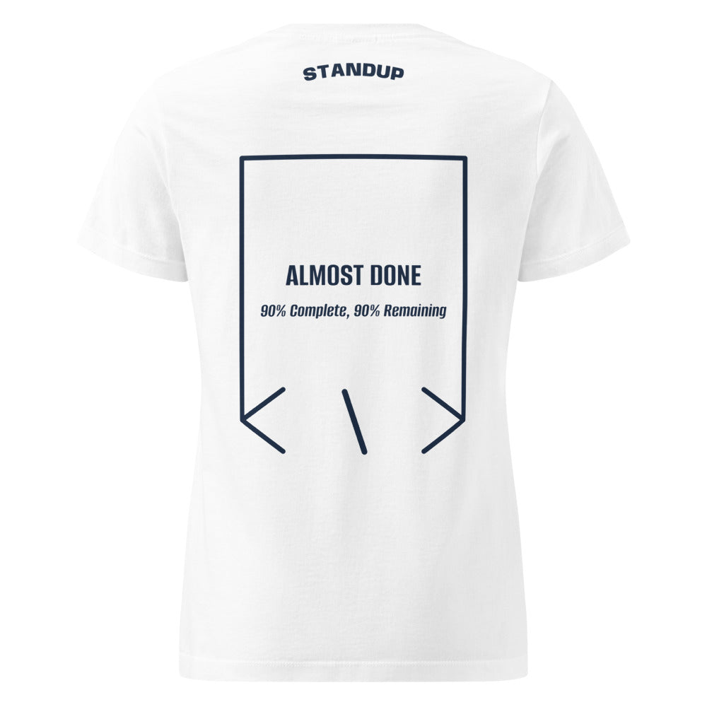 Almost Done — White Navy back mockup