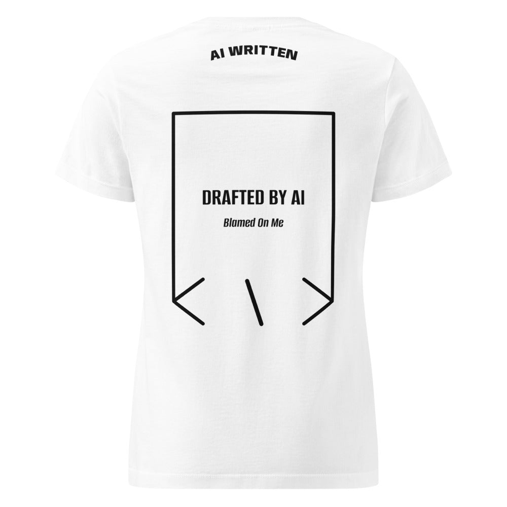 Drafted By AI — White Black back mockup