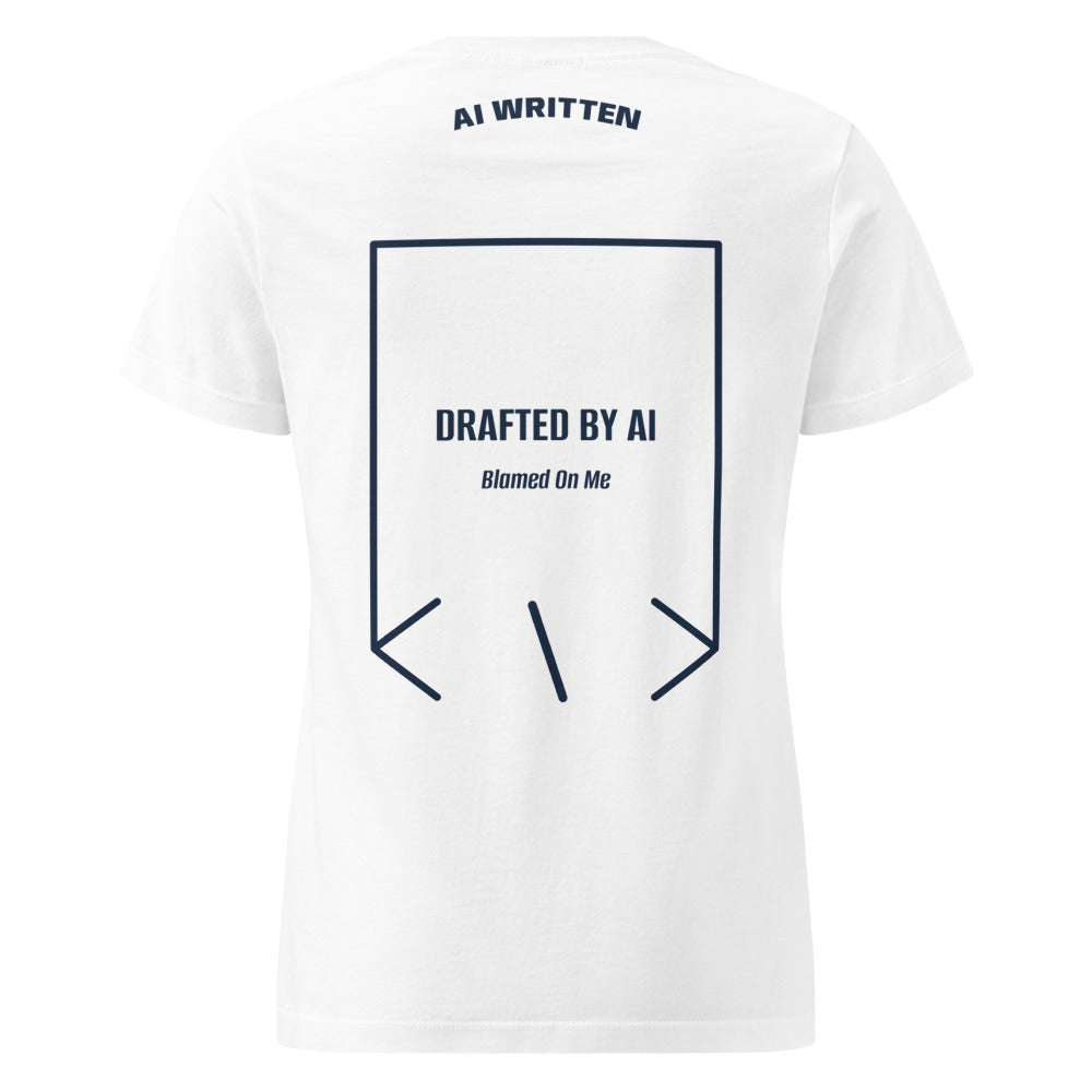 Drafted By AI — White Navy back mockup