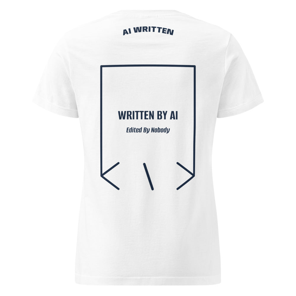 Written By AI — White Navy back mockup
