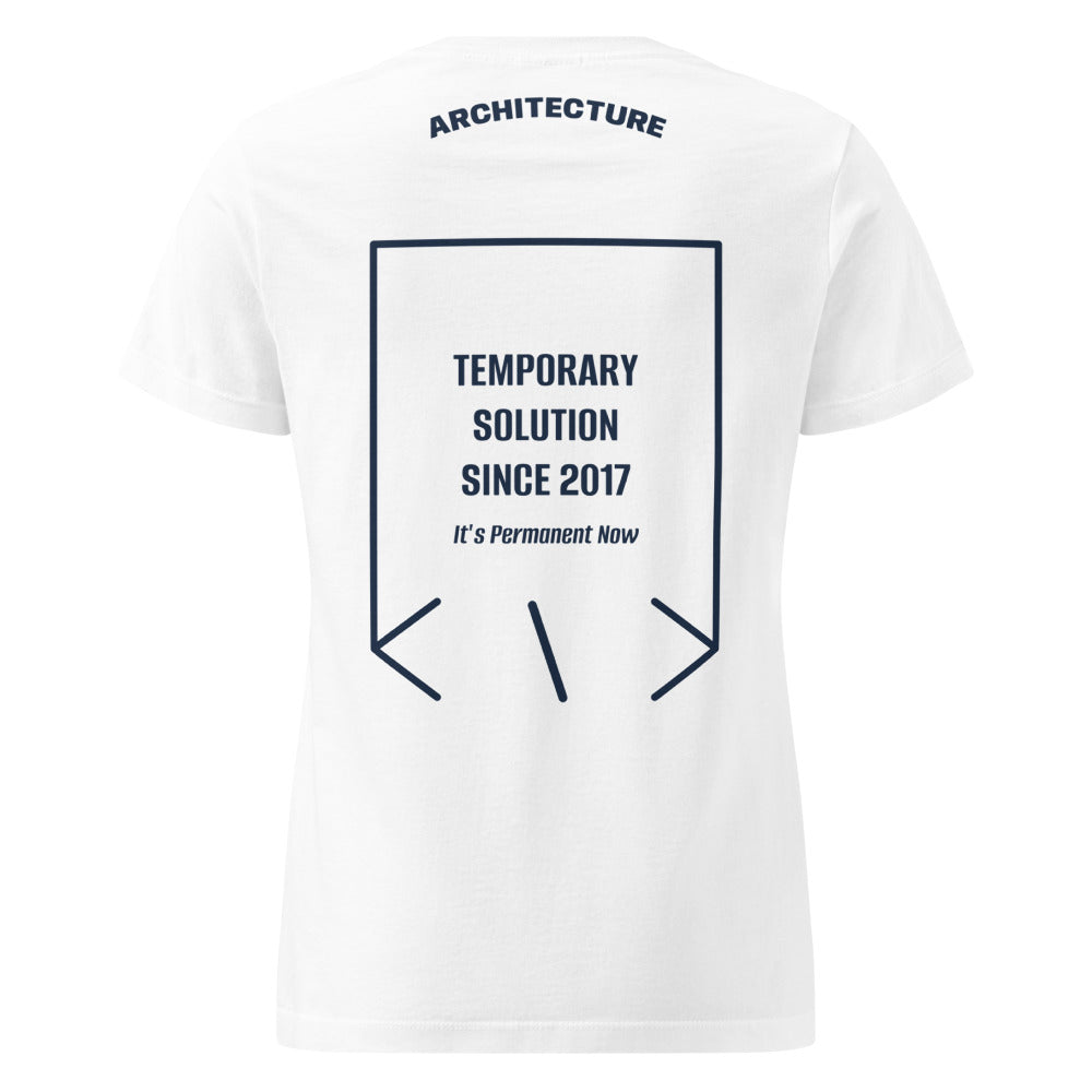 Temporary Solution Since 2017 — White Navy back mockup