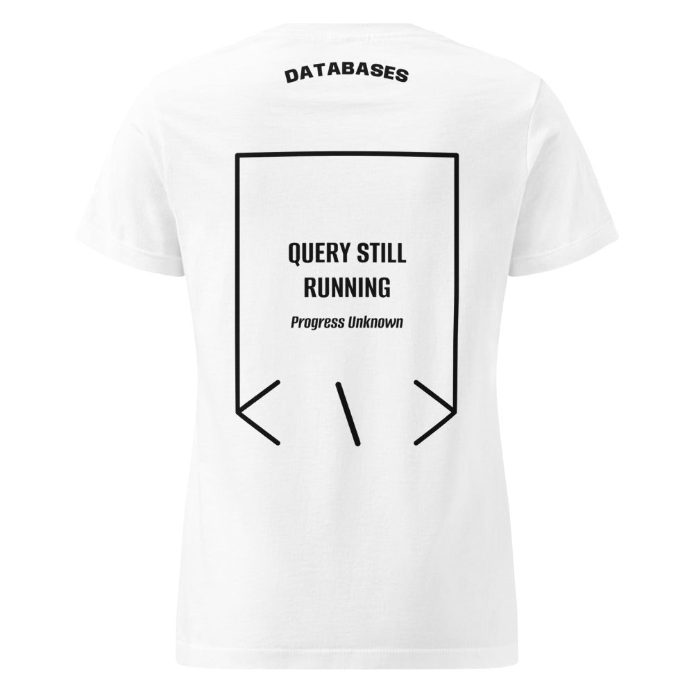 Query Still Running — White Black back mockup