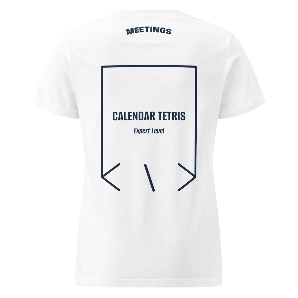 Calendar Tetris — White Navy back mockup