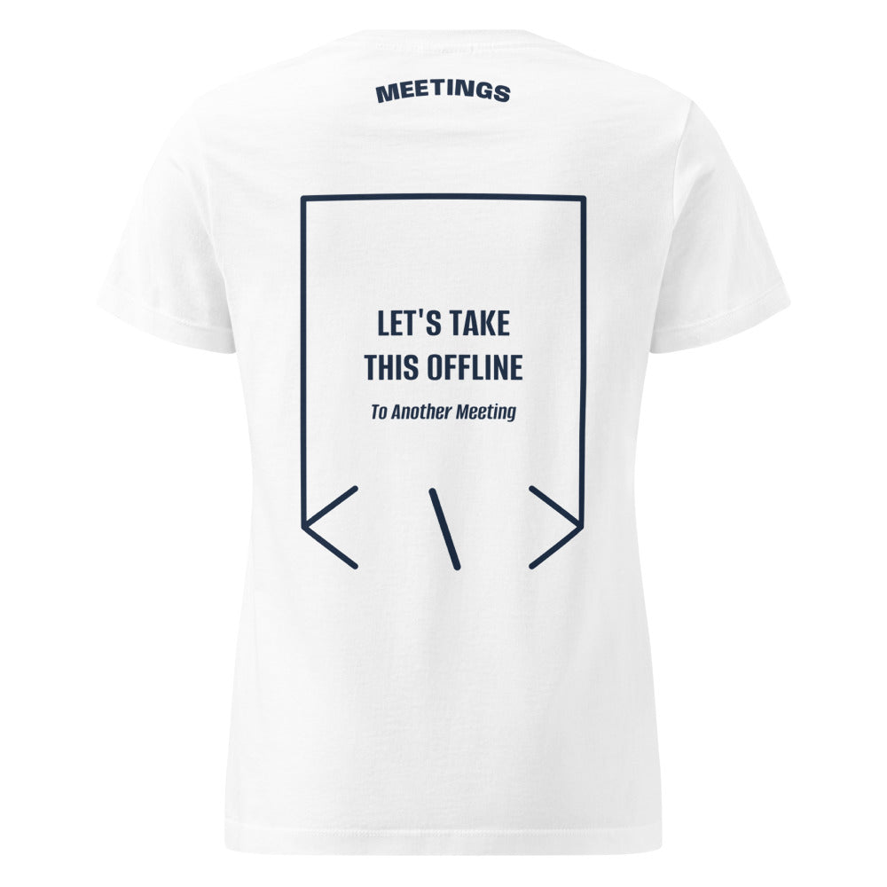 Let's Take This Offline — White Navy back mockup