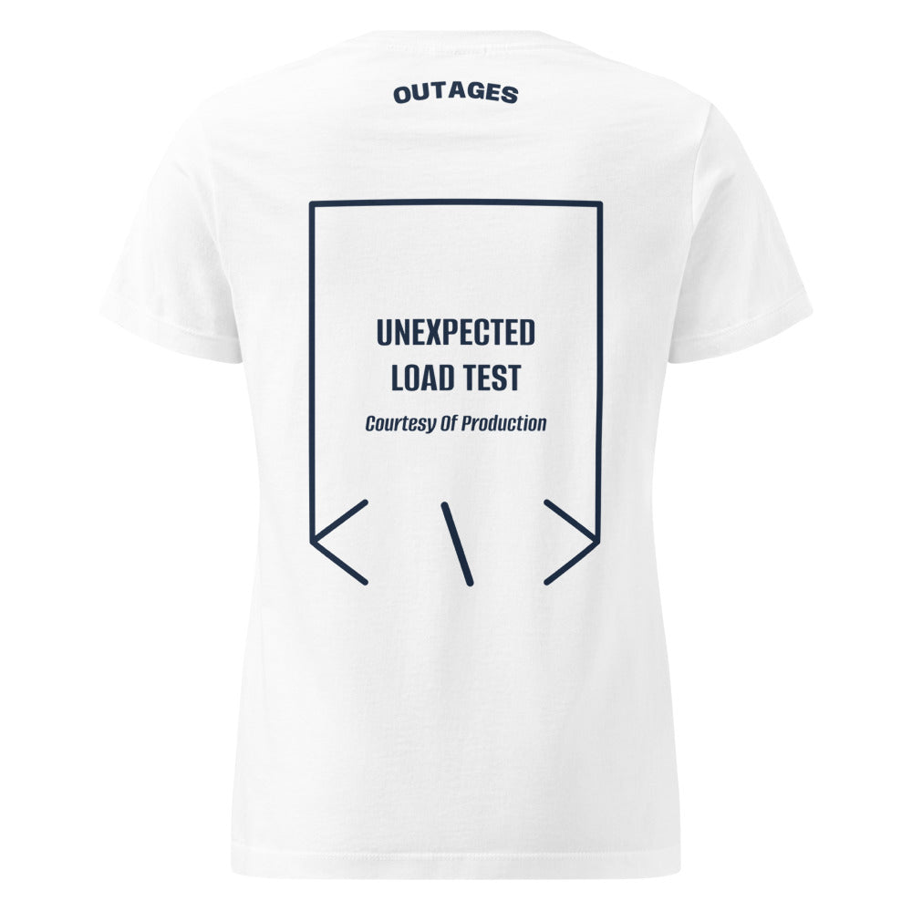 Unexpected Load Test — White Navy back mockup