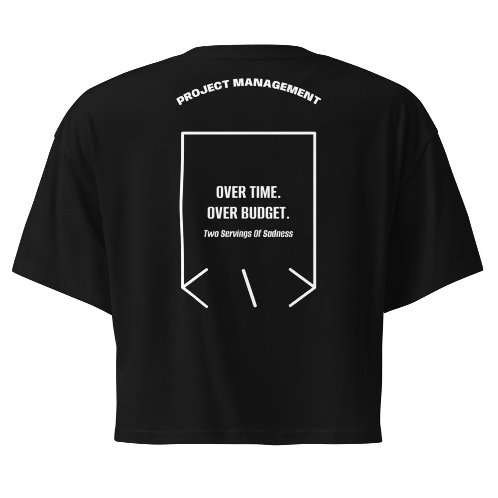 Over Time. Over Budget. — Black White back mockup