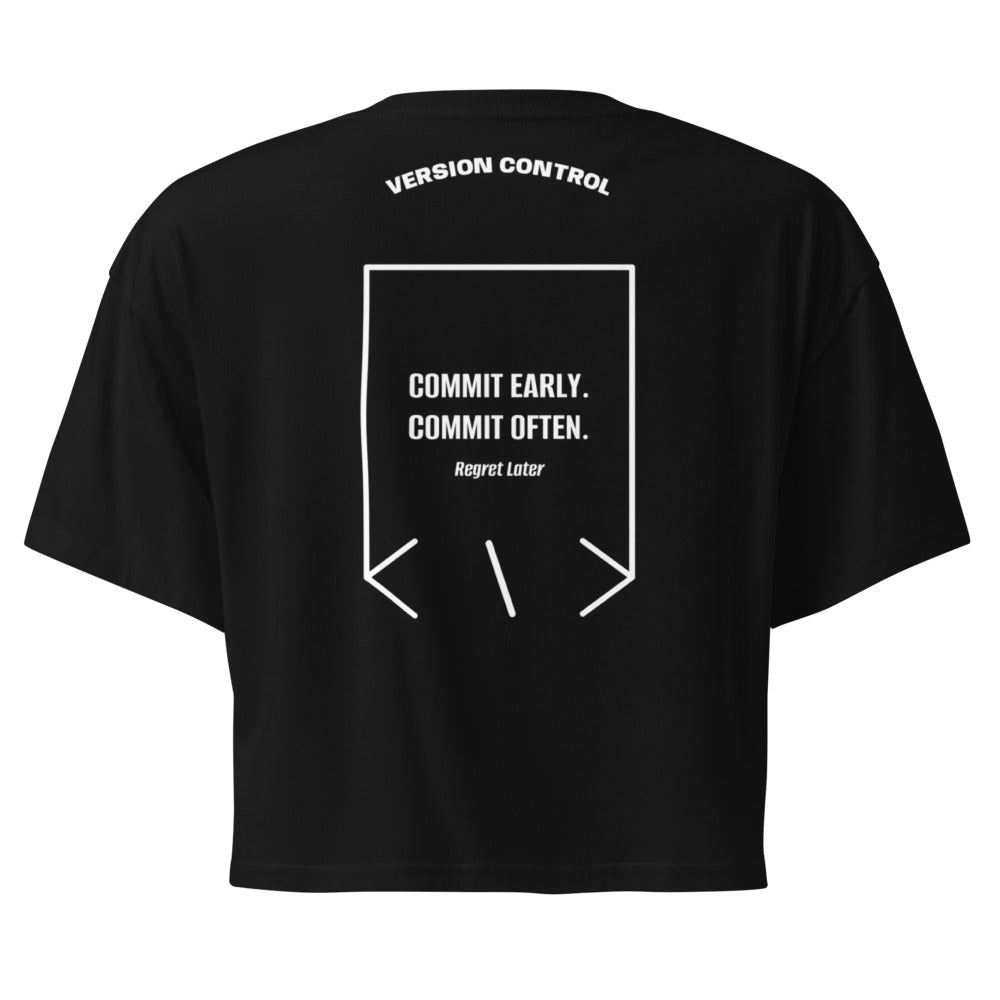Commit Early. Commit Often. — Black White back mockup