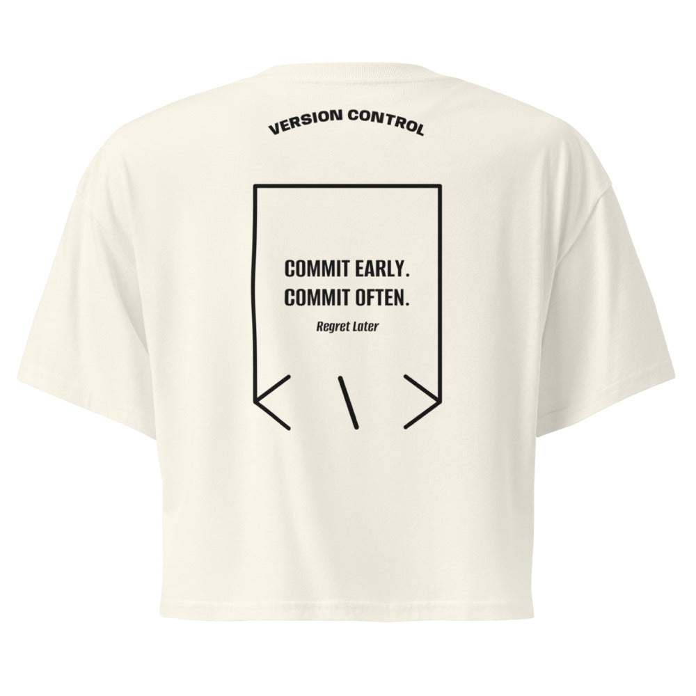 Commit Early. Commit Often. — Natural Black back mockup