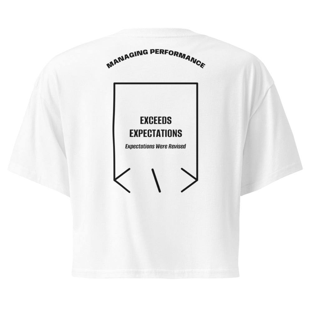 Exceeds Expectations — White Black back mockup