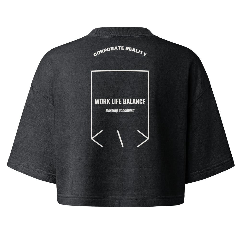 Work Life Balance — Washed Black Vintage White back mockup