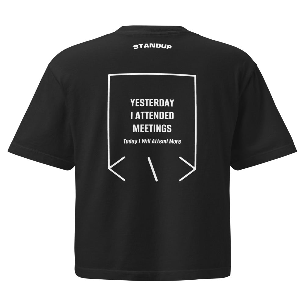 Yesterday I Attended Meetings — Black White back mockup