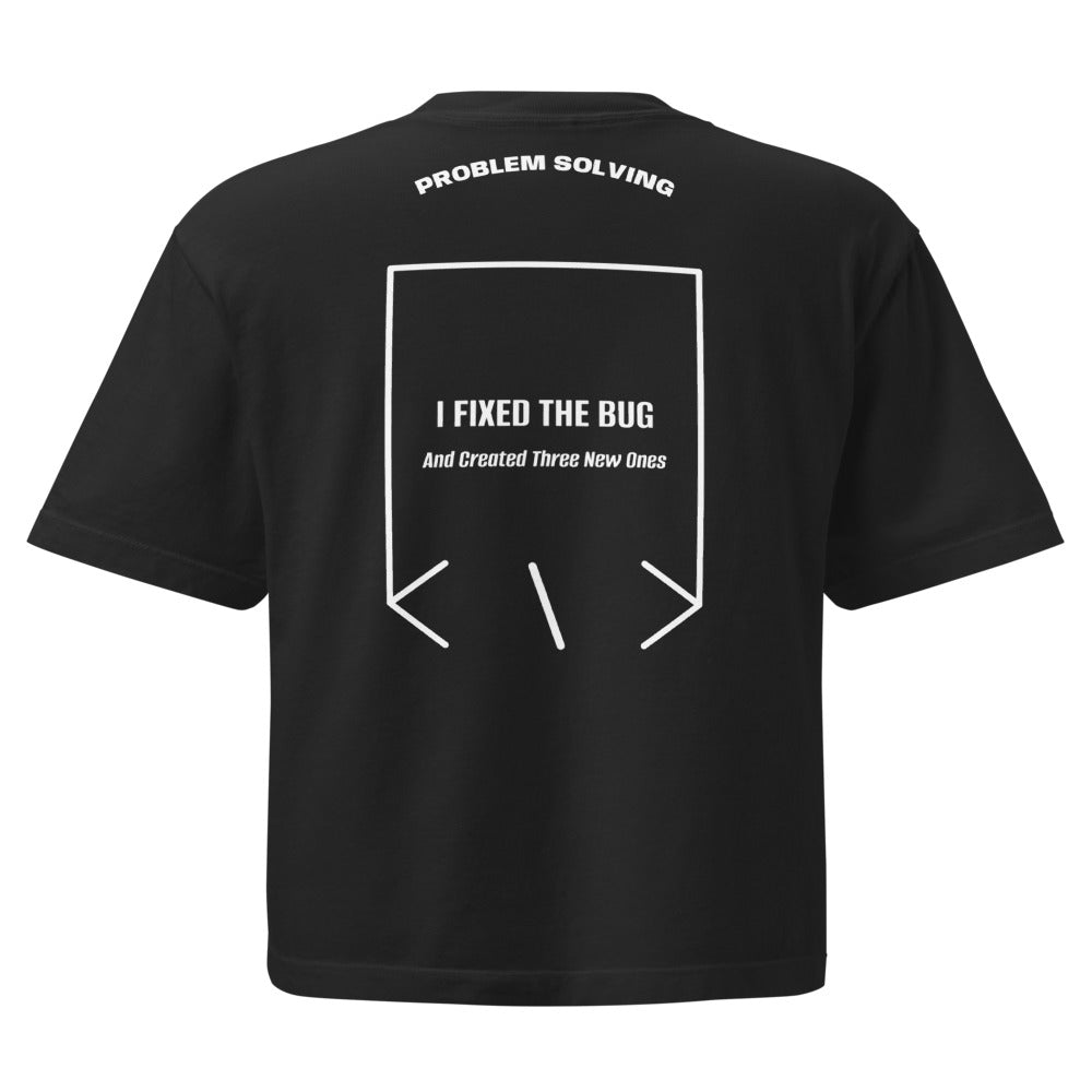 I Fixed The Bug — Black White back mockup
