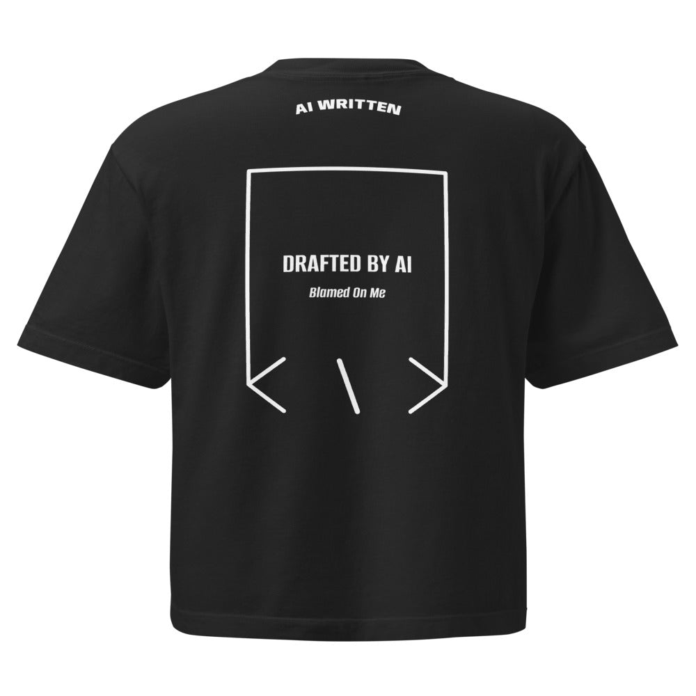 Drafted By AI — Black White back mockup