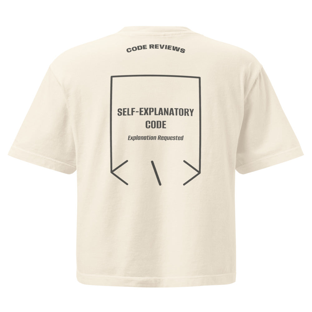 Self-Explanatory Code — secondary back mockup