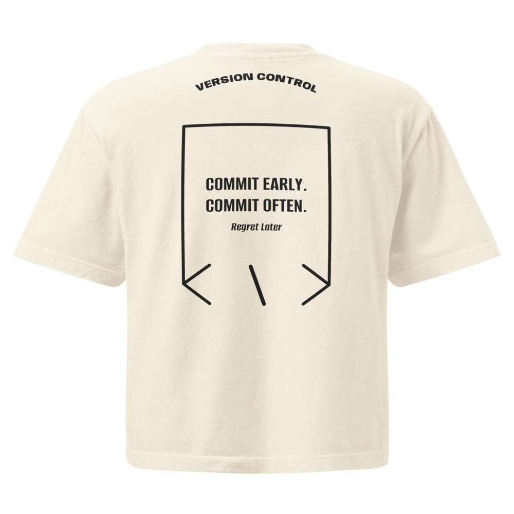 Commit Early. Commit Often. — Ivory Black back mockup