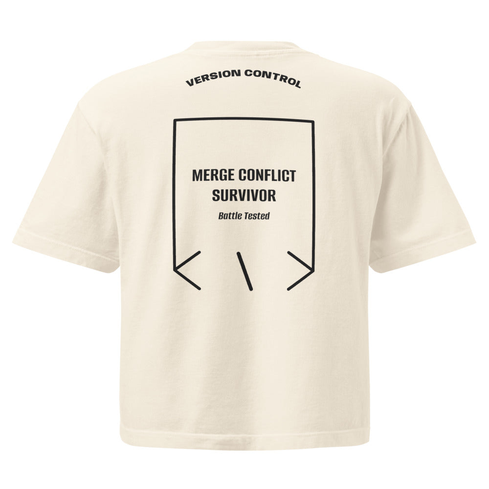 Merge Conflict Survivor — Ivory Black back mockup