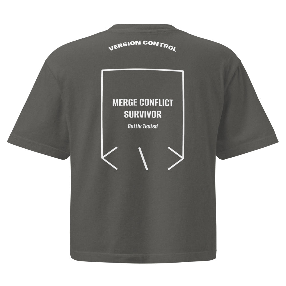 Merge Conflict Survivor — Pepper White back mockup