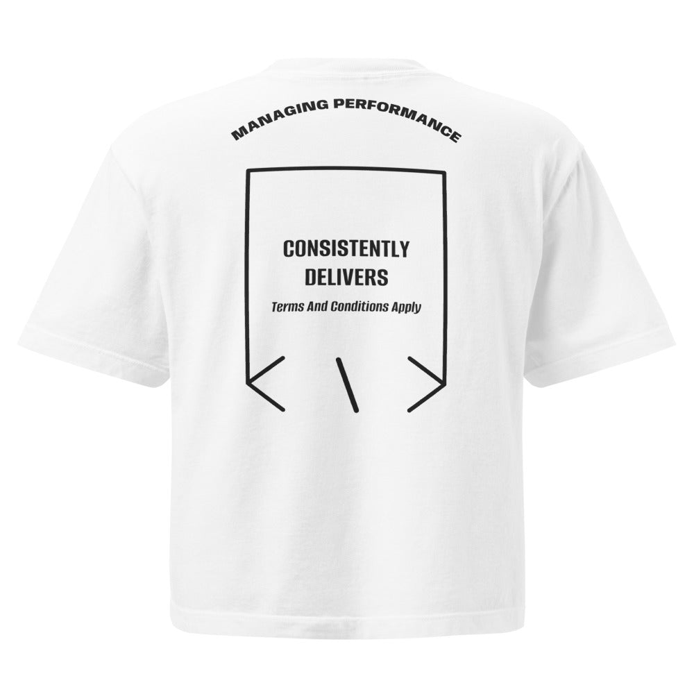 Consistently Delivers — White Black back mockup