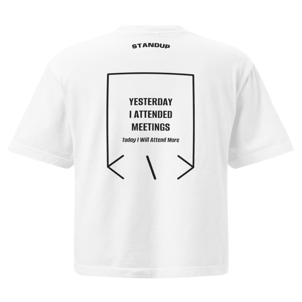 Yesterday I Attended Meetings — White Black back mockup