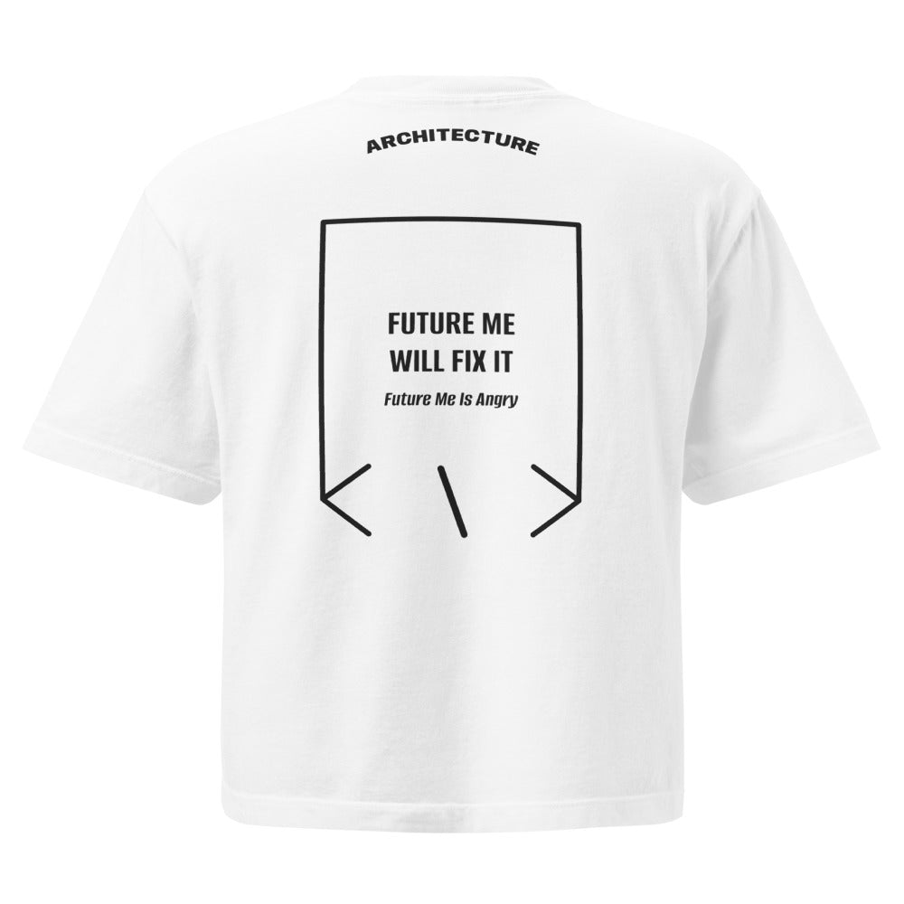 Future Me Will Fix It — White Black back mockup
