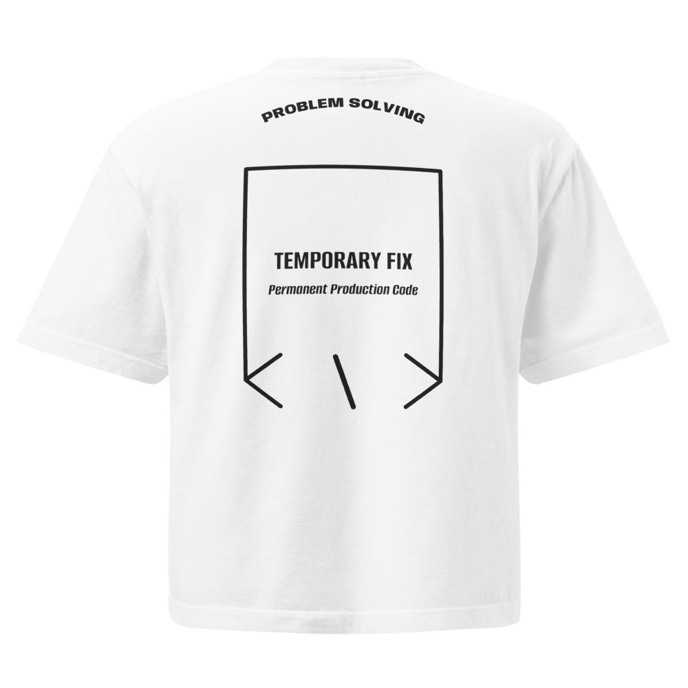 Temporary Fix — White Black back mockup