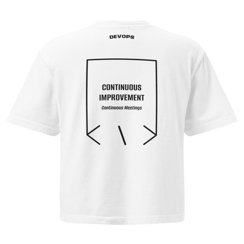 Continuous Improvement — White Black back mockup