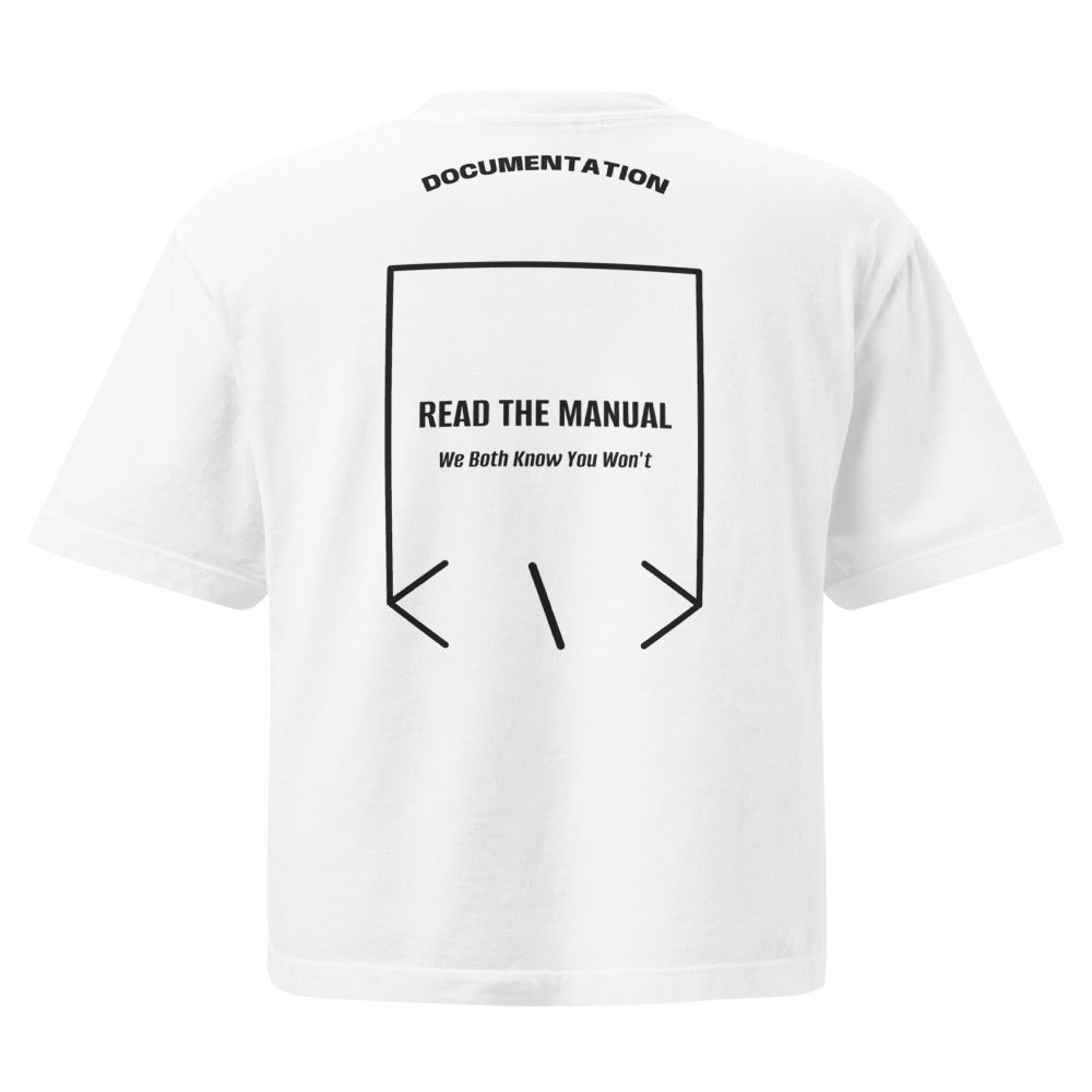 Read The Manual — White Black back mockup