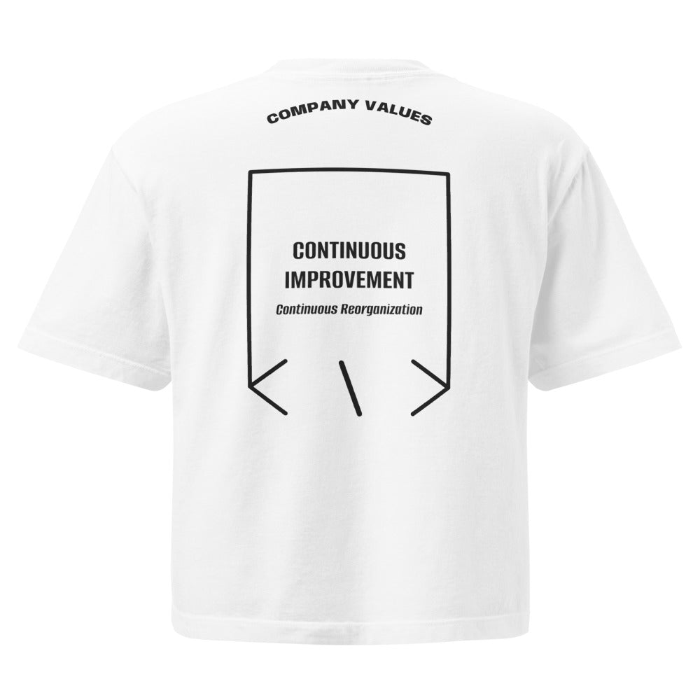 Continuous Improvement — White Black back mockup