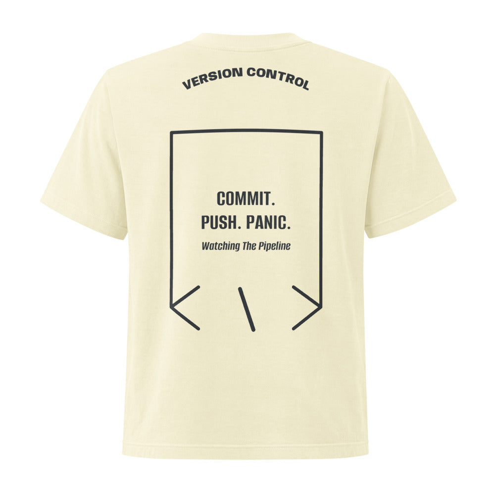 Commit. Push. Panic. — Buttermilk Washed Black back mockup