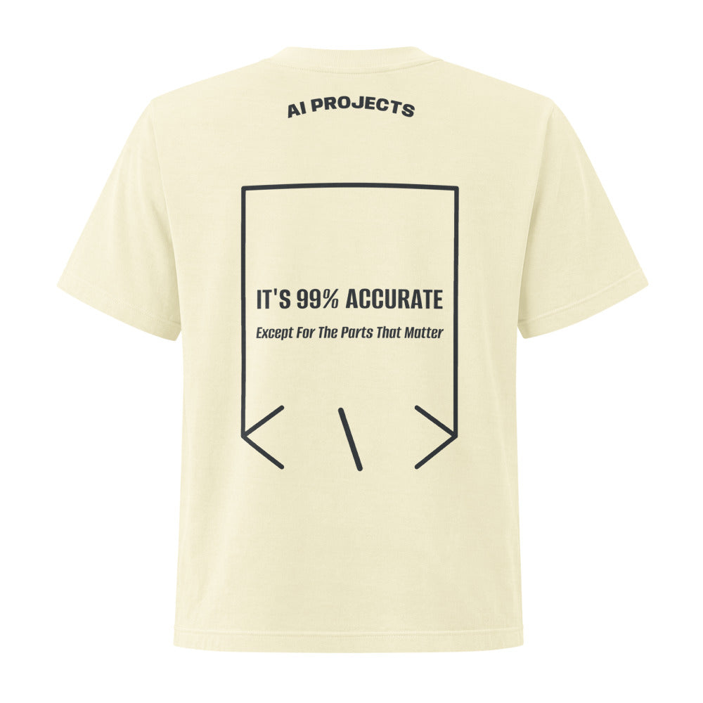 It's 99% Accurate — Buttermilk Washed Black back mockup