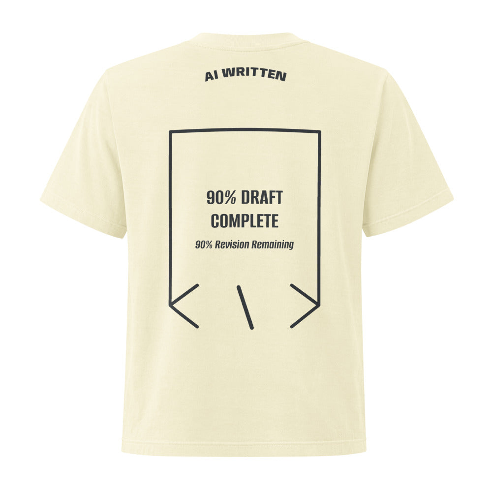 90% Draft Complete — Buttermilk Washed Black back mockup
