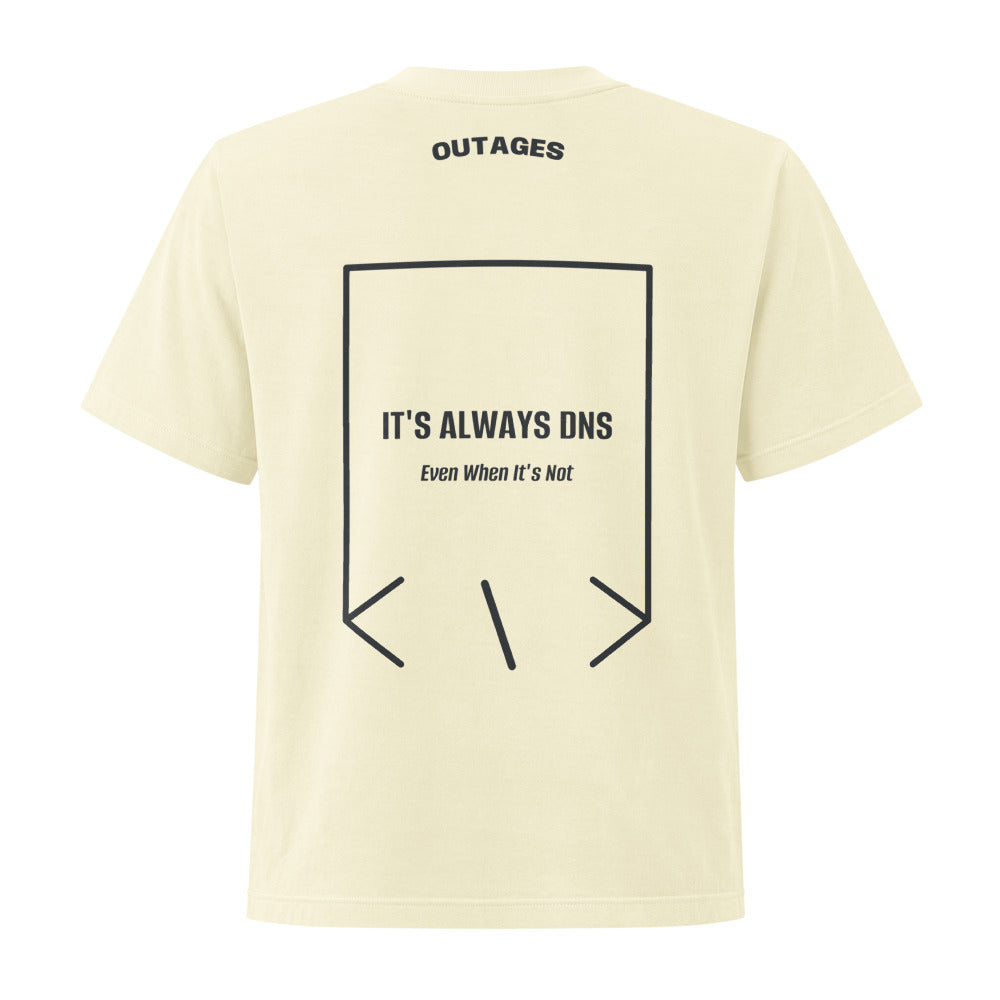 It's Always DNS — Buttermilk Washed Black back mockup