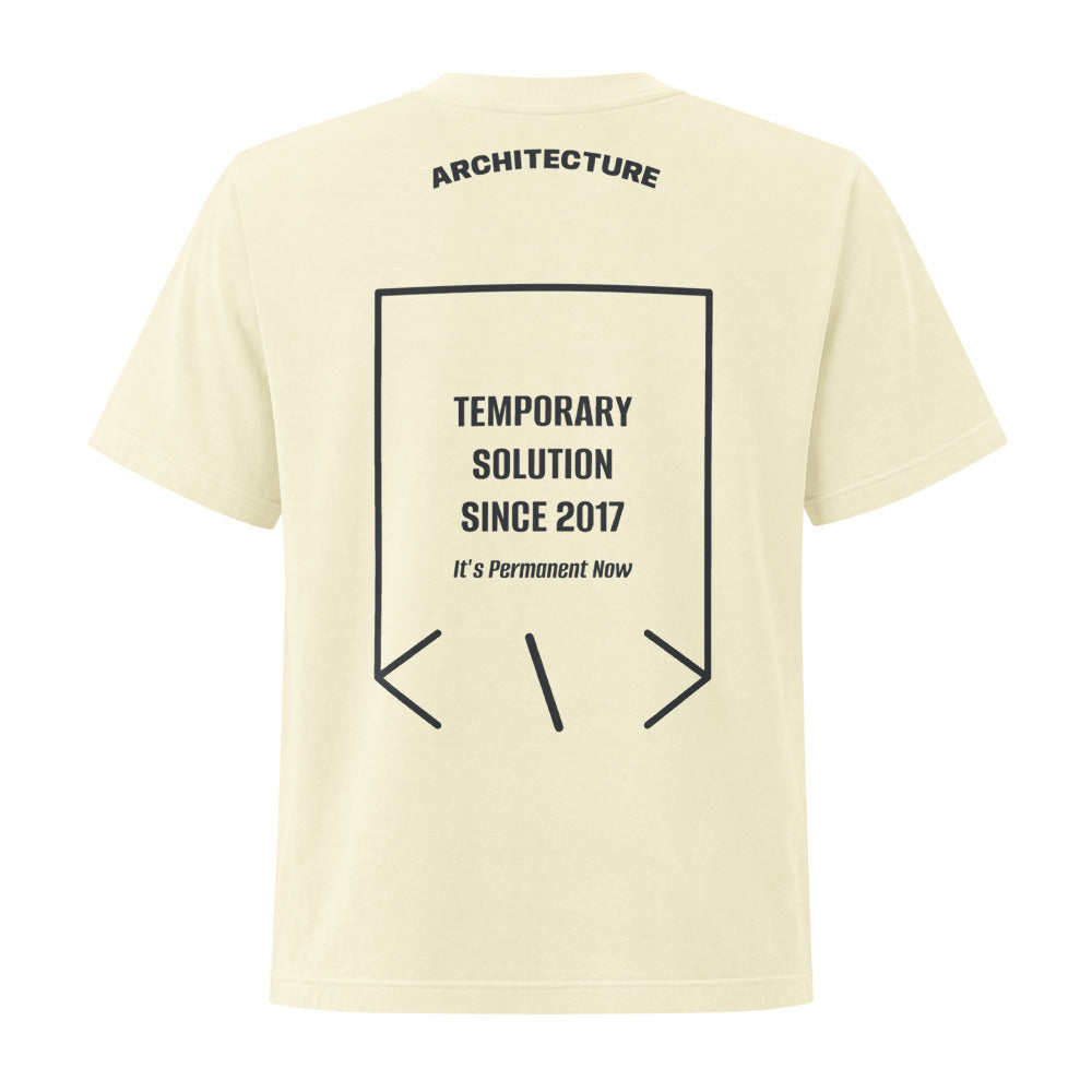 Temporary Solution Since 2017 — Buttermilk Washed Black back mockup