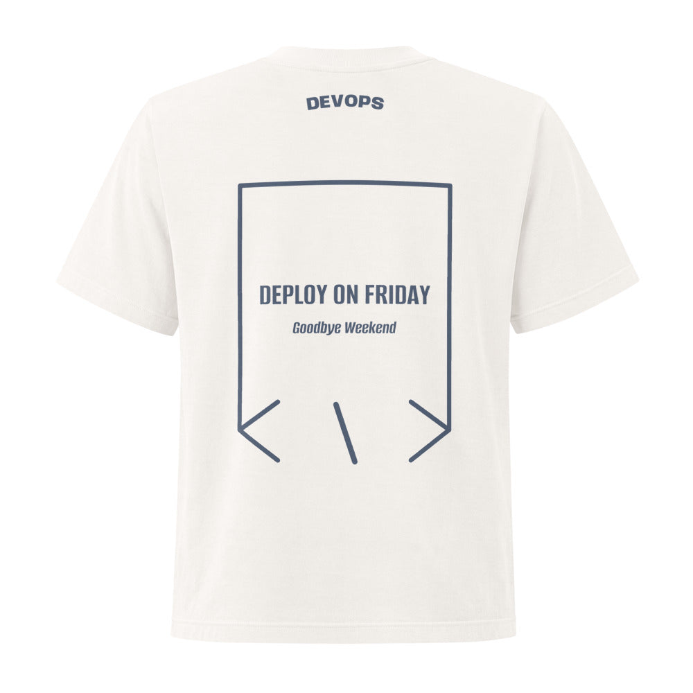 Deploy On Friday — Vintage White Washed Navy back mockup