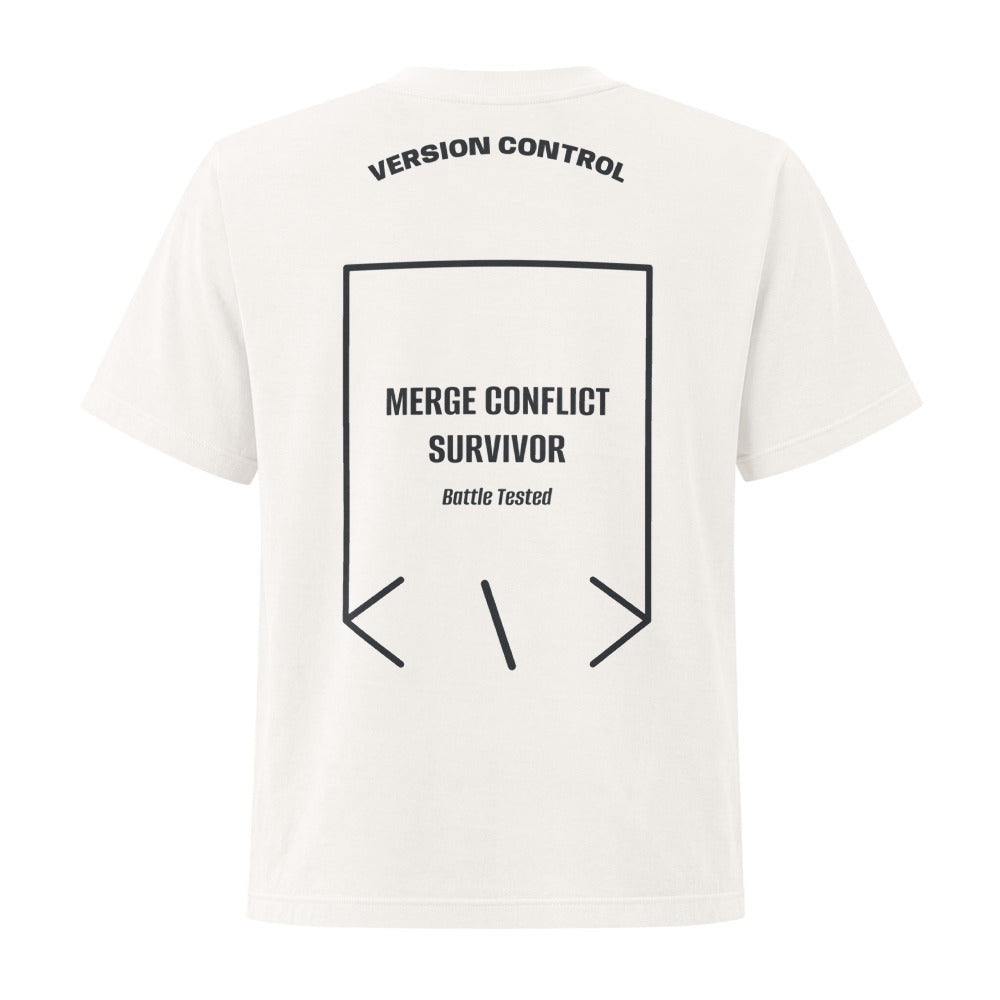 Merge Conflict Survivor — Vintage White Washed Black back mockup