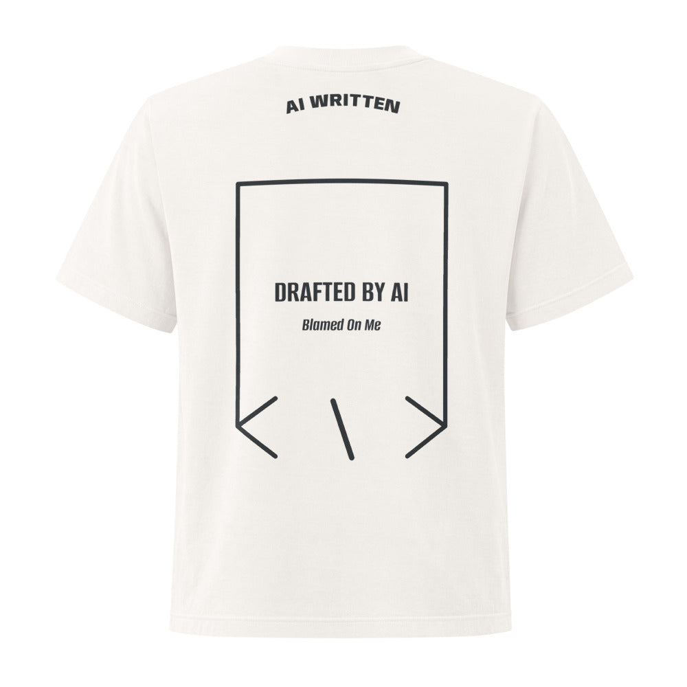 Drafted By AI — Vintage White Washed Black back mockup