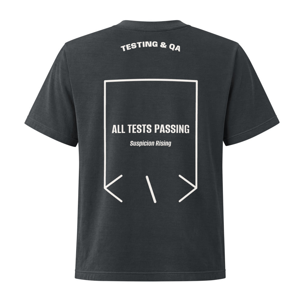 All Tests Passing — Washed Black Vintage White back mockup