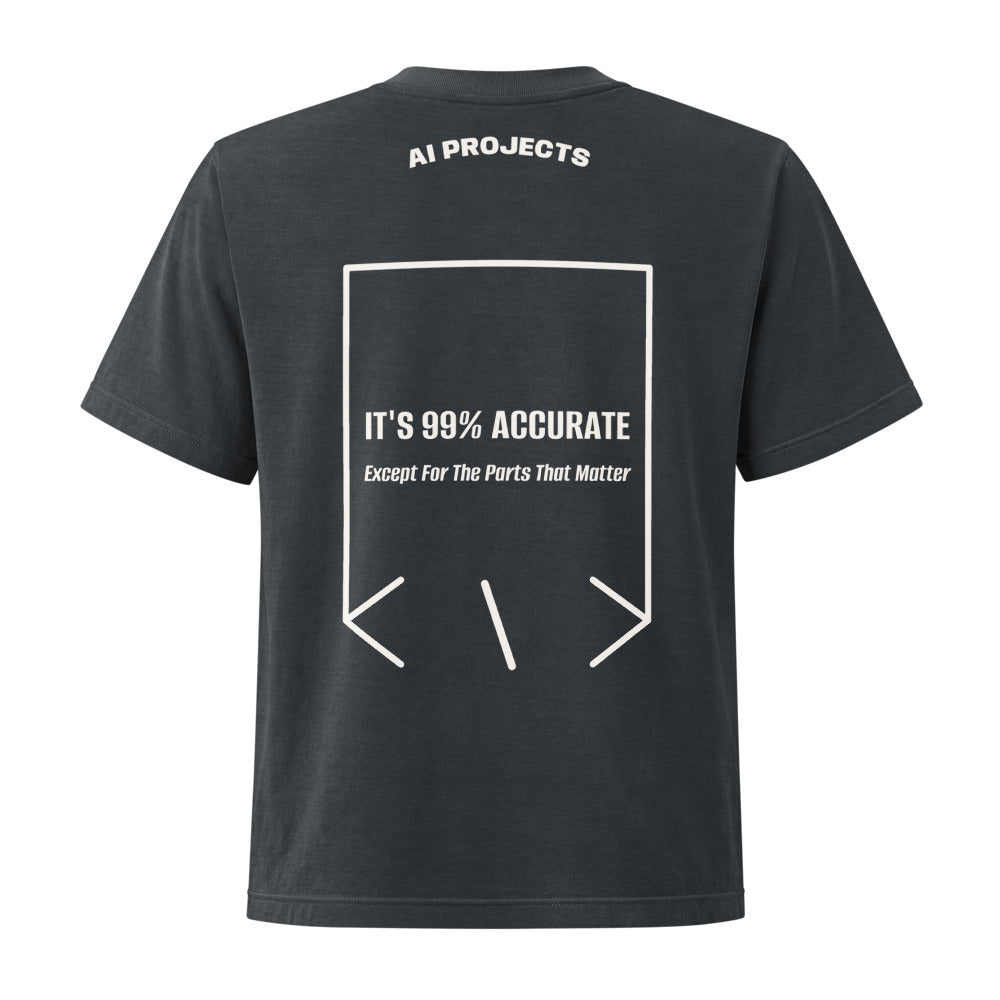 It's 99% Accurate — Washed Black Vintage White back mockup