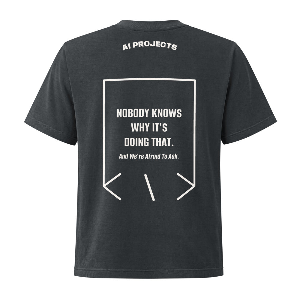 Nobody Knows Why It's Doing That. — Washed Black Vintage White back mockup