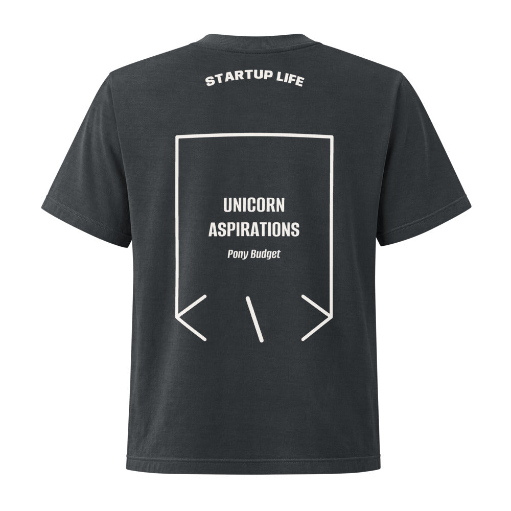 Unicorn Aspirations — Washed Black Vintage White back mockup