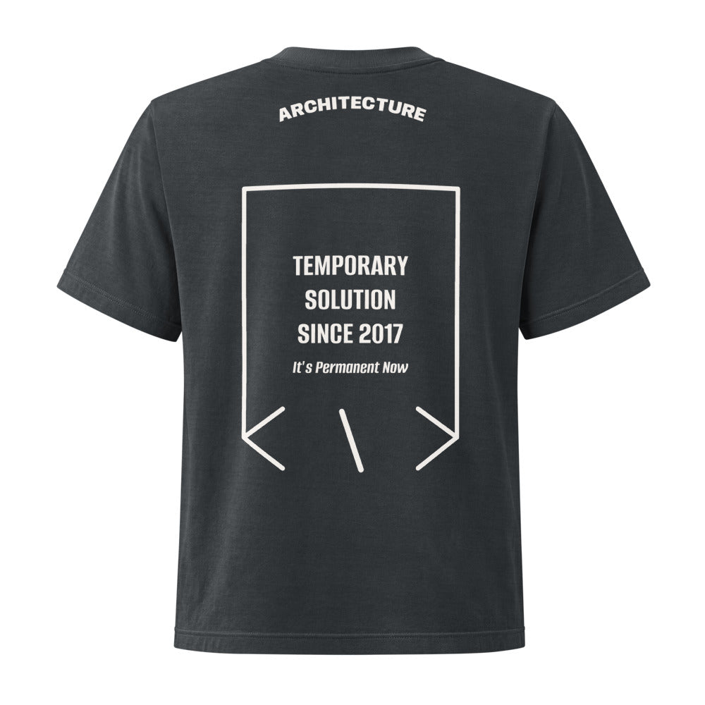 Temporary Solution Since 2017 — Washed Black Vintage White back mockup