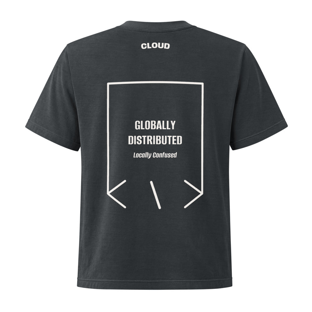 Globally Distributed — Washed Black Vintage White back mockup